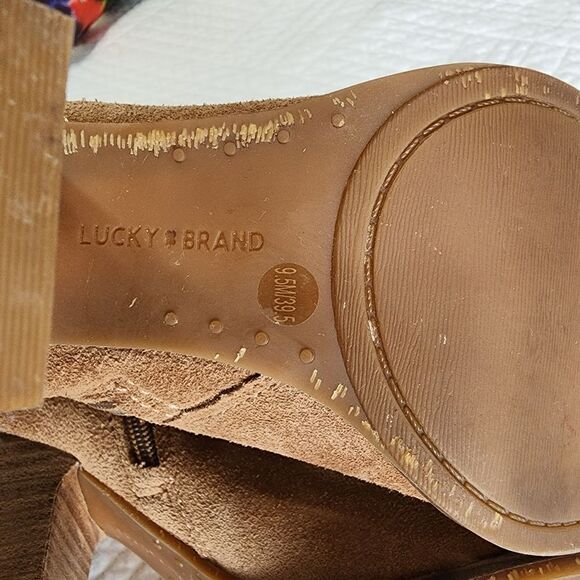 Lucky brand suede lotisha studded peep toe shoes - Picture 8 of 13